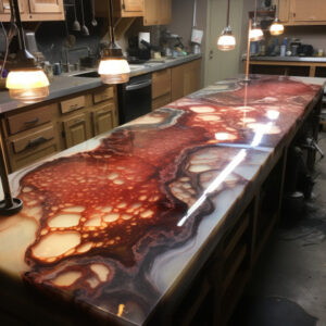 A kitchen counter top design in progress