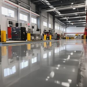 A factory with polished concrete