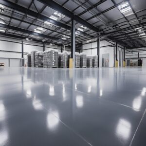 A manufacturing plant with polished floor